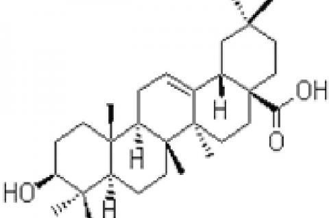 Chemical structure of oleanolic acid